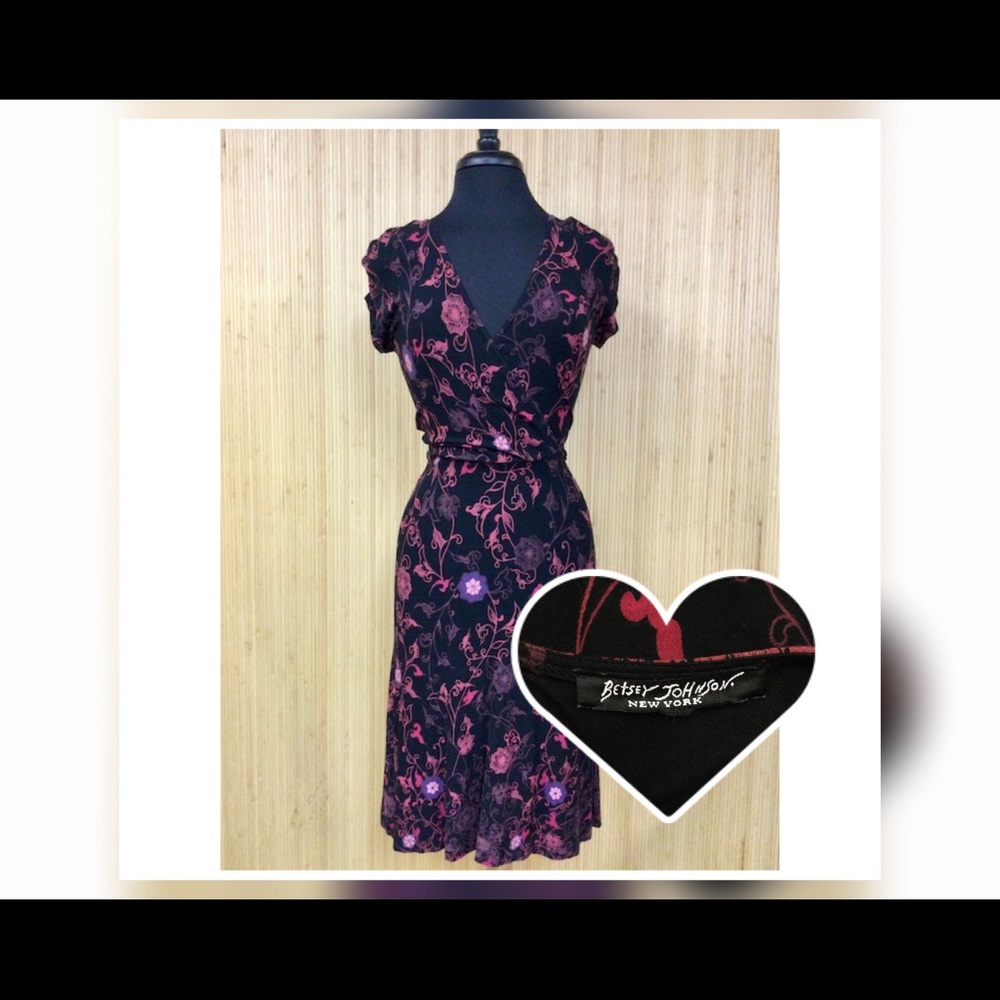 1990’s Vintage Betsey Johnson Floral Wrap Dress